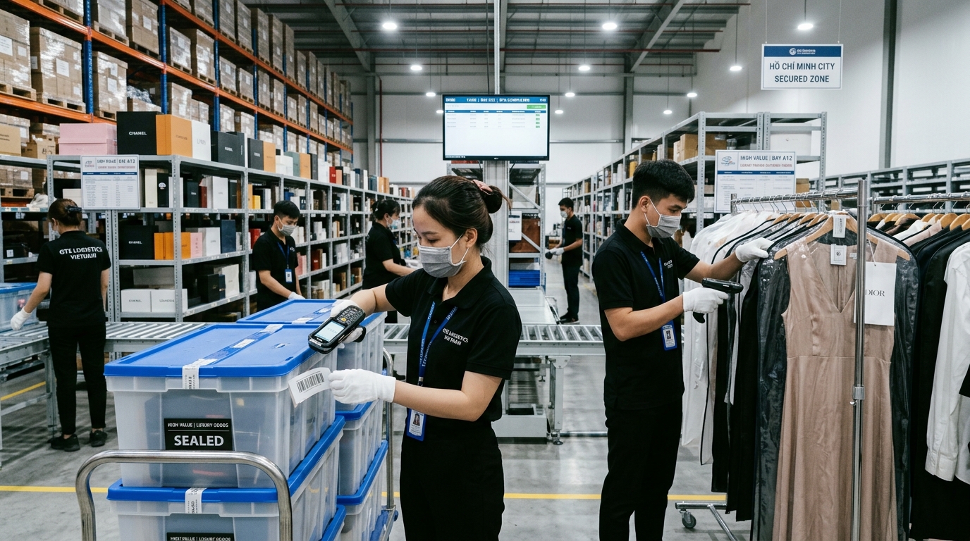 High-security luxury retail logistics with dual-seal totes and boutique delivery